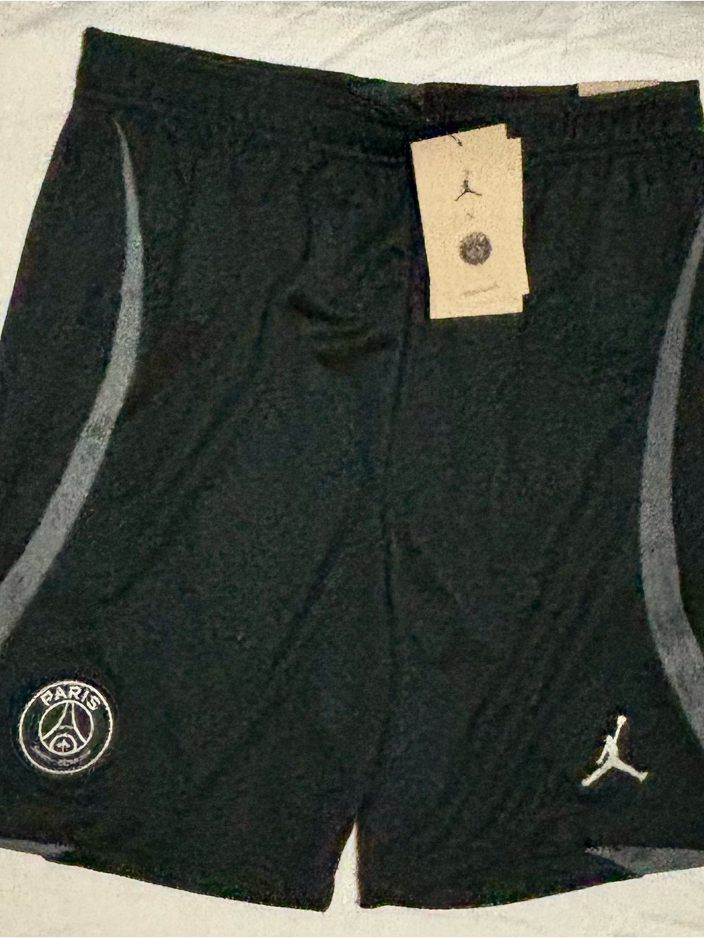 Jordan Black Shorts with Gray Accents - PSG Crest